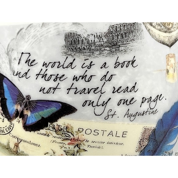 Divinity Boutique Paris Travel Mug Scripture Psalm 91:11 Butterfly 10 oz Feather - Picture 5 of 8